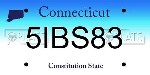 5IBS83 Connecticut License Plate