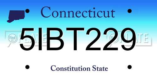 5IBT229 Connecticut License Plate