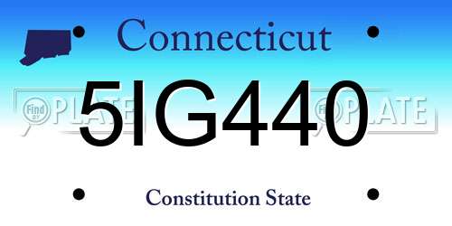 5IG440 Connecticut License Plate