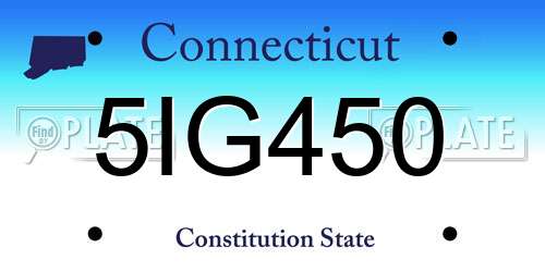 5IG450 Connecticut License Plate