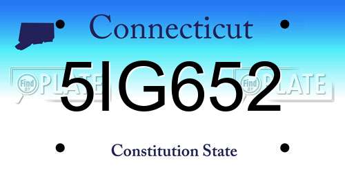 5IG652 Connecticut License Plate