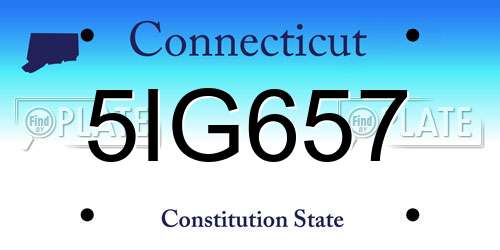 5IG657 Connecticut License Plate