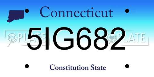 5IG682 Connecticut License Plate