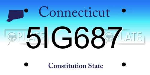 5IG687 Connecticut License Plate