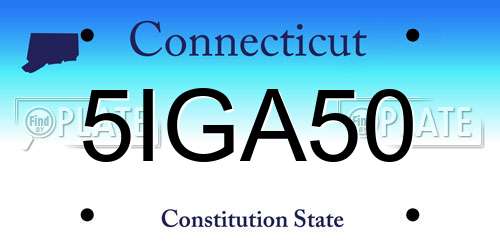 5IGA50 Connecticut License Plate