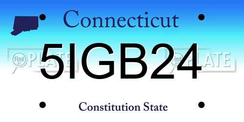 5IGB24 Connecticut License Plate