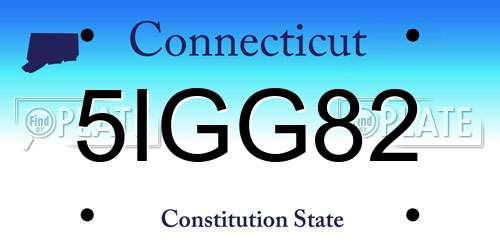 5IGG82 Connecticut License Plate