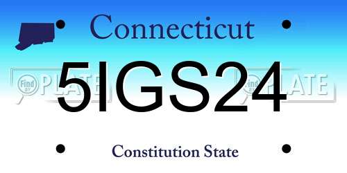 5IGS24 Connecticut License Plate