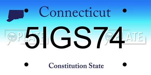 5IGS74 Connecticut License Plate