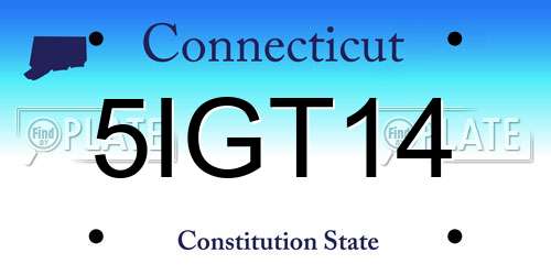 5IGT14 Connecticut License Plate