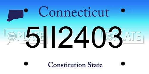 5II2403 Connecticut License Plate