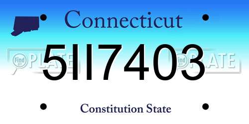 5II7403 Connecticut License Plate