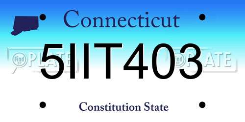 5IIT403 Connecticut License Plate