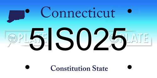 5IS025 Connecticut License Plate