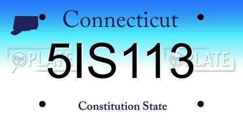 5IS113 Connecticut License Plate