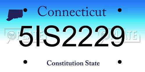 5IS2229 Connecticut License Plate