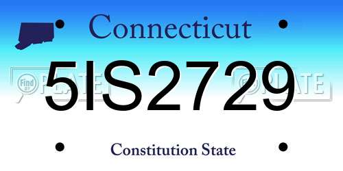 5IS2729 Connecticut License Plate
