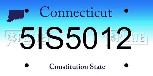 5IS5012 Connecticut License Plate