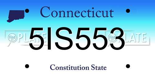 5IS553 Connecticut License Plate