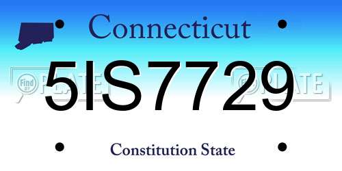 5IS7729 Connecticut License Plate