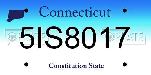 5IS8017 Connecticut License Plate