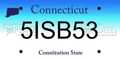5ISB53 Connecticut License Plate
