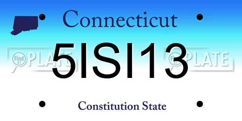 5ISI13 Connecticut License Plate