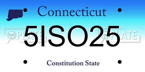 5ISO25 Connecticut License Plate
