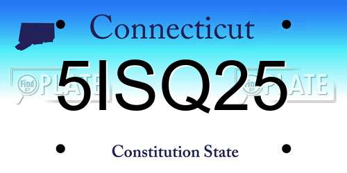 5ISQ25 Connecticut License Plate