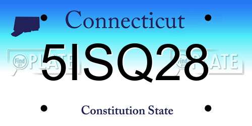 5ISQ28 Connecticut License Plate