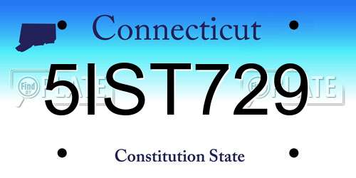 5IST729 Connecticut License Plate