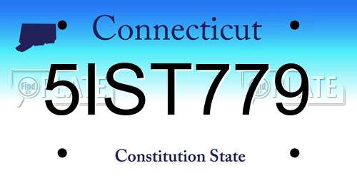 5IST779 Connecticut License Plate