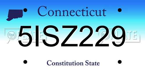 5ISZ229 Connecticut License Plate