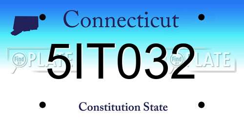 5IT032 Connecticut License Plate