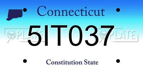 5IT037 Connecticut License Plate