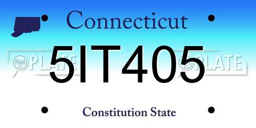 5IT405 Connecticut License Plate