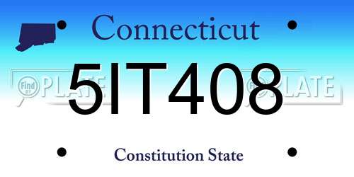 5IT408 Connecticut License Plate
