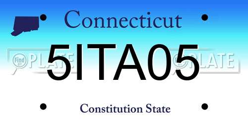 5ITA05 Connecticut License Plate
