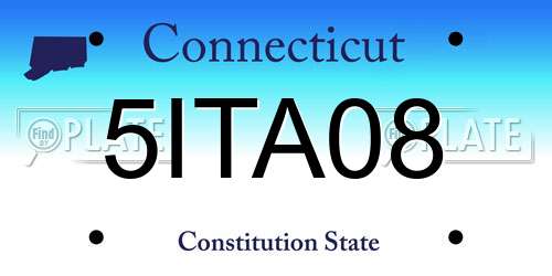 5ITA08 Connecticut License Plate