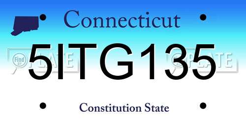 5ITG135 Connecticut License Plate