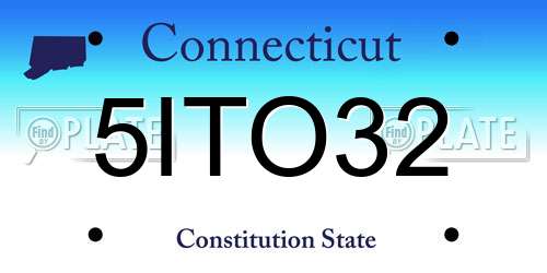 5ITO32 Connecticut License Plate