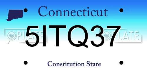 5ITQ37 Connecticut License Plate
