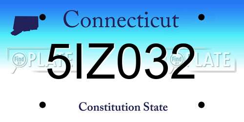 5IZ032 Connecticut License Plate