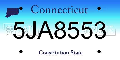 5JA8553 Connecticut License Plate