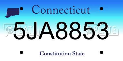 5JA8853 Connecticut License Plate