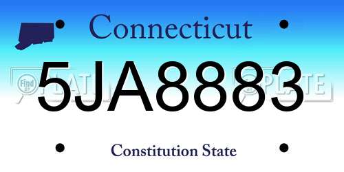 5JA8883 Connecticut License Plate