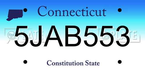 5JAB553 Connecticut License Plate