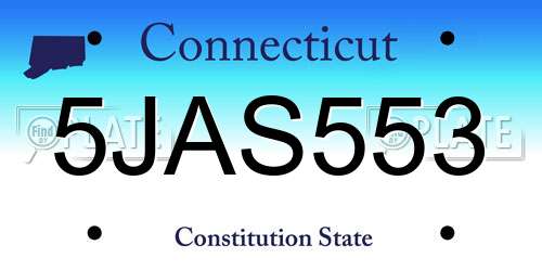 5JAS553 Connecticut License Plate