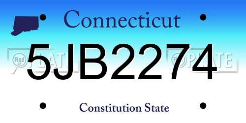 5JB2274 Connecticut License Plate