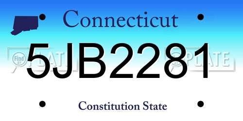 5JB2281 Connecticut License Plate